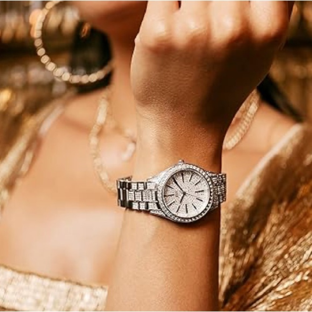 SWAROVSKI Women's Diamond Bracelet Watch Swarovski Crystals 34mm - 0.12 ctw - Picture 6 of 8